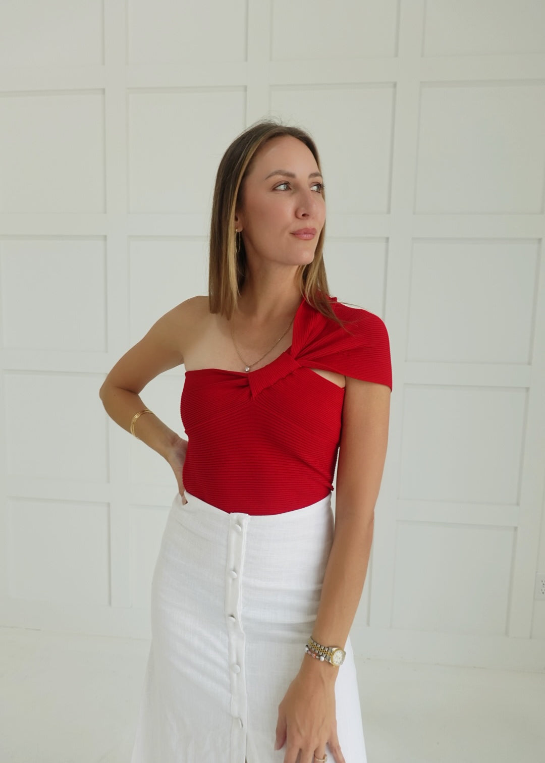 Rebel Yell One Shoulder Top