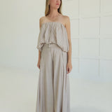 Keely Bubble Top Set - Taupe