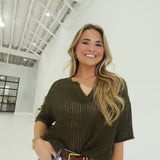 Crowley Knit Top - Olive