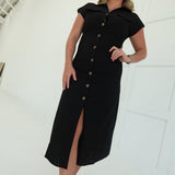 Side Streets Midi Dress - Black