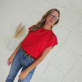 Mabry Sweater Top - Ruby