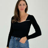 Dresden Rhinestone Top - Black