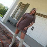 Cooper Leopard Trim Dress
