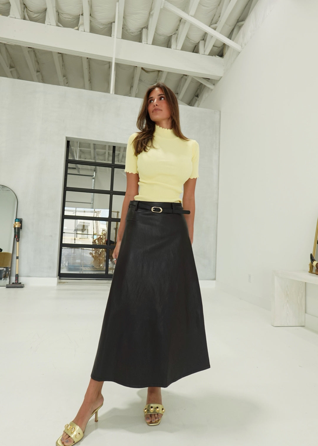 Collins Leather Skirt - Choco