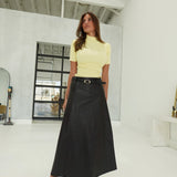 Collins Leather Skirt - Choco