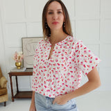 Sassy Printed Top - Pink