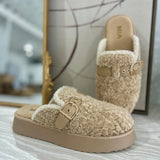 Sugary Shearling Platform Mule