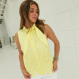 Alba Eyelet Top - Lemon