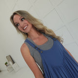 Mavern Crepe Overalls - Dusty Blue