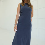 Yes Day Midi Shirt Dress - Navy