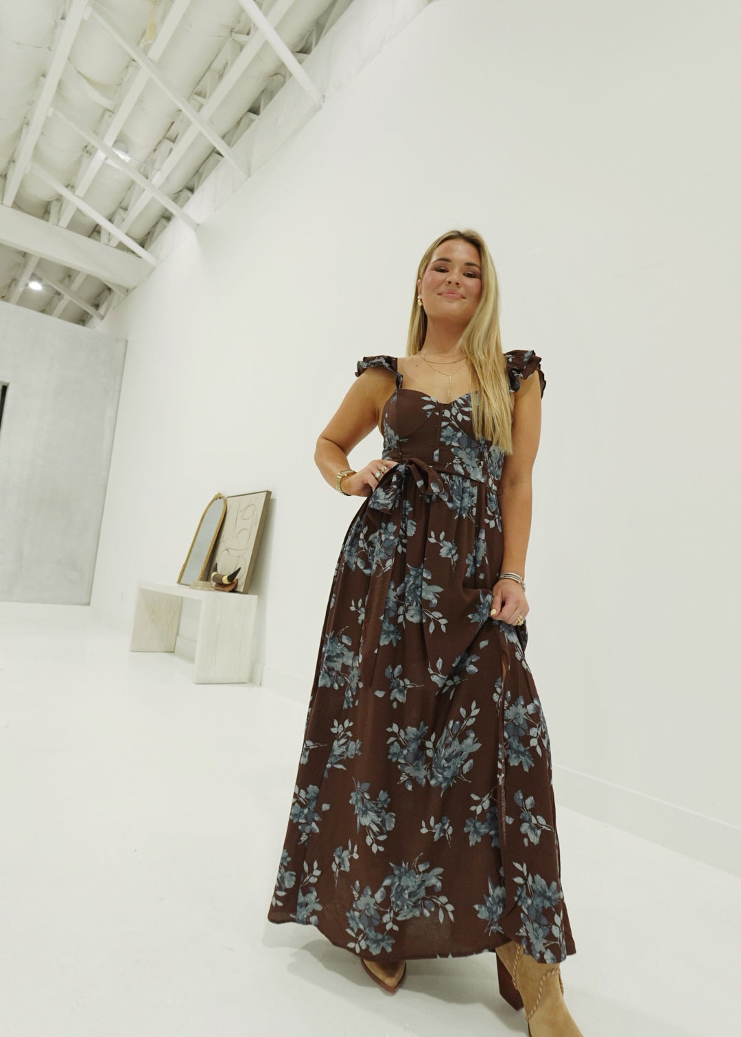 Enchanted Midi Dress - Dark Brown