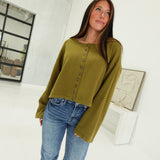 Babes Boxy Cardi Top - Moss