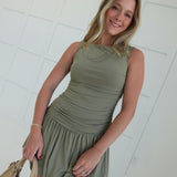 Everly Bubble Dress - Olive