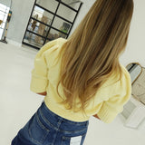 Brynn Cropped Sweater - Yellow