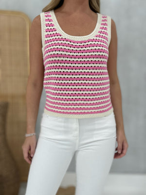 Summer Lovin' Crochet Tank - Pink