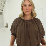 Close Call Blouse - Brown