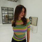 Block Party Sweater - Lime Multi
