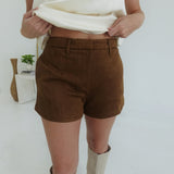 Essential Suede Shorts - Camel
