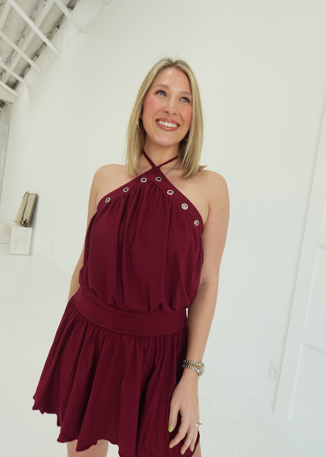 Party Started Mini Dress - Garnet
