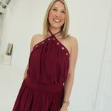 Party Started Mini Dress - Garnet