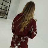 Sosie Embroidered Set - Burgundy