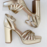 Strapped Out Heel - Gold