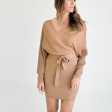 Elethia Sweater Dress - Camel