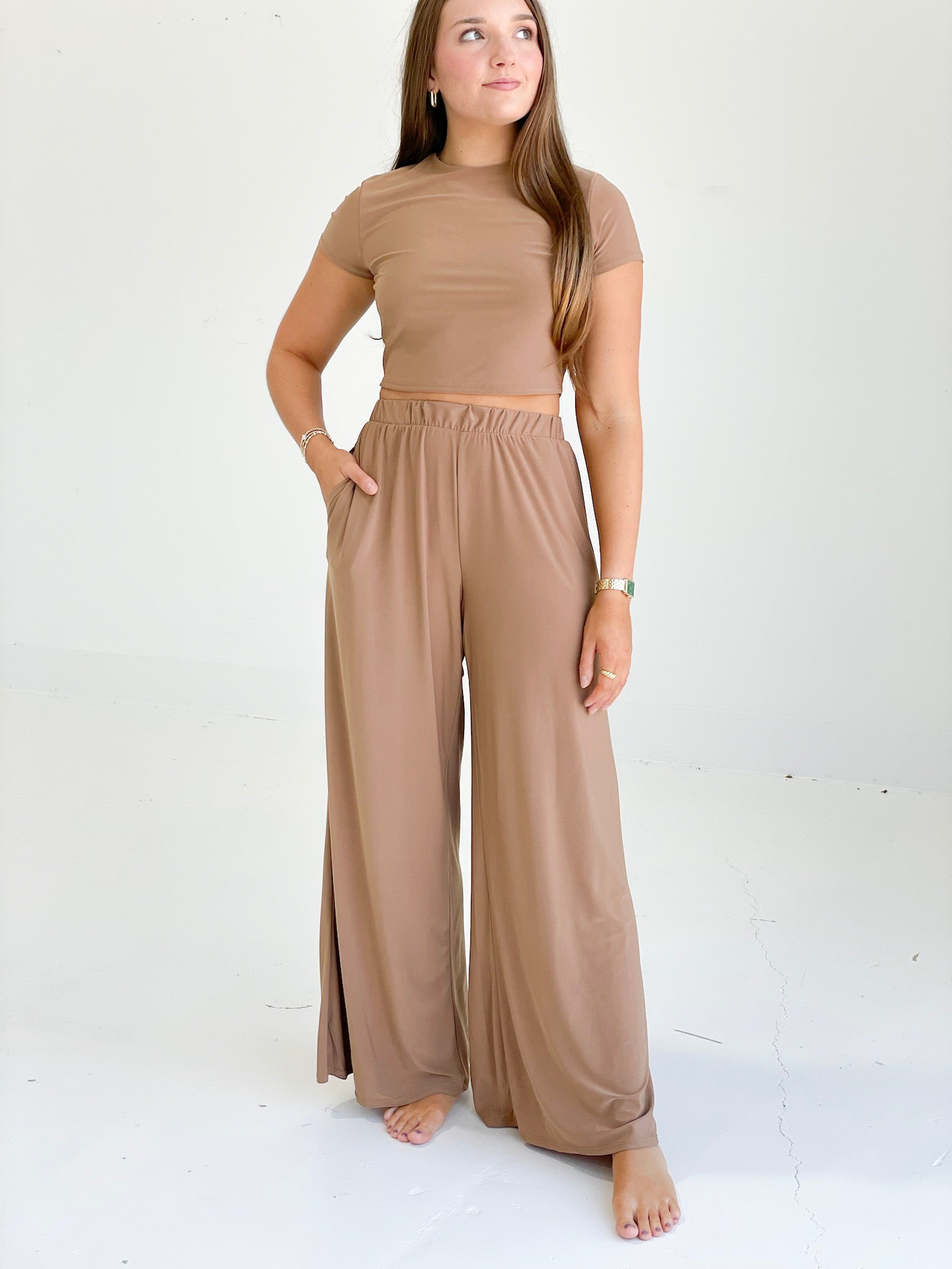 Cropped And Loaded Set - Mocha