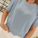 Starla Sweater - Blue/White