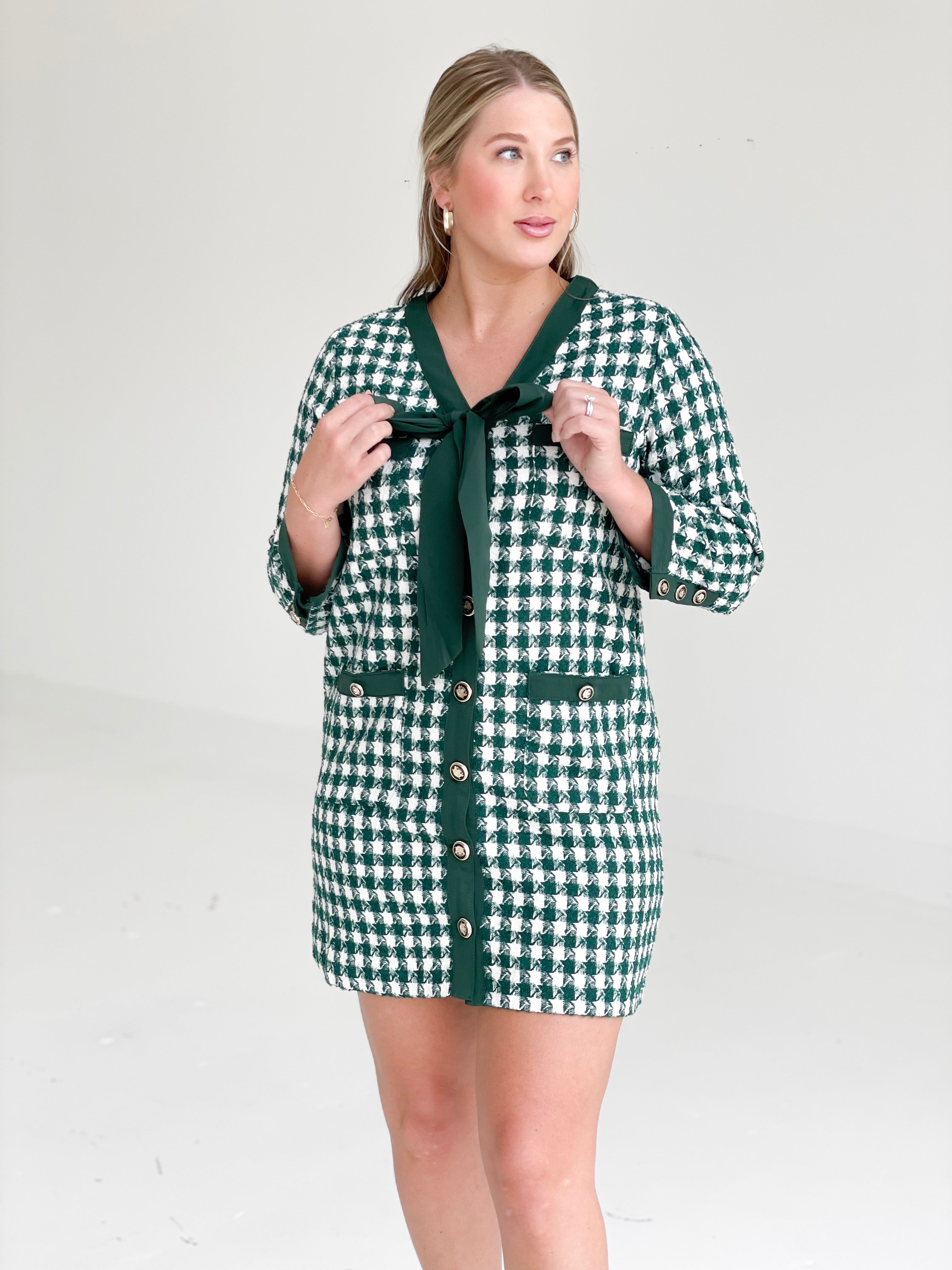 Cressida Houndstooth Dress