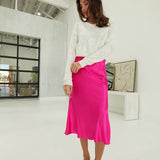 WOW Factor Midi Skirt - Fuchsia