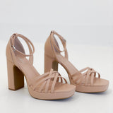 Strapped Out Heel - Nude