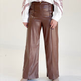 Speak-Easy Leather Trousers - Brown