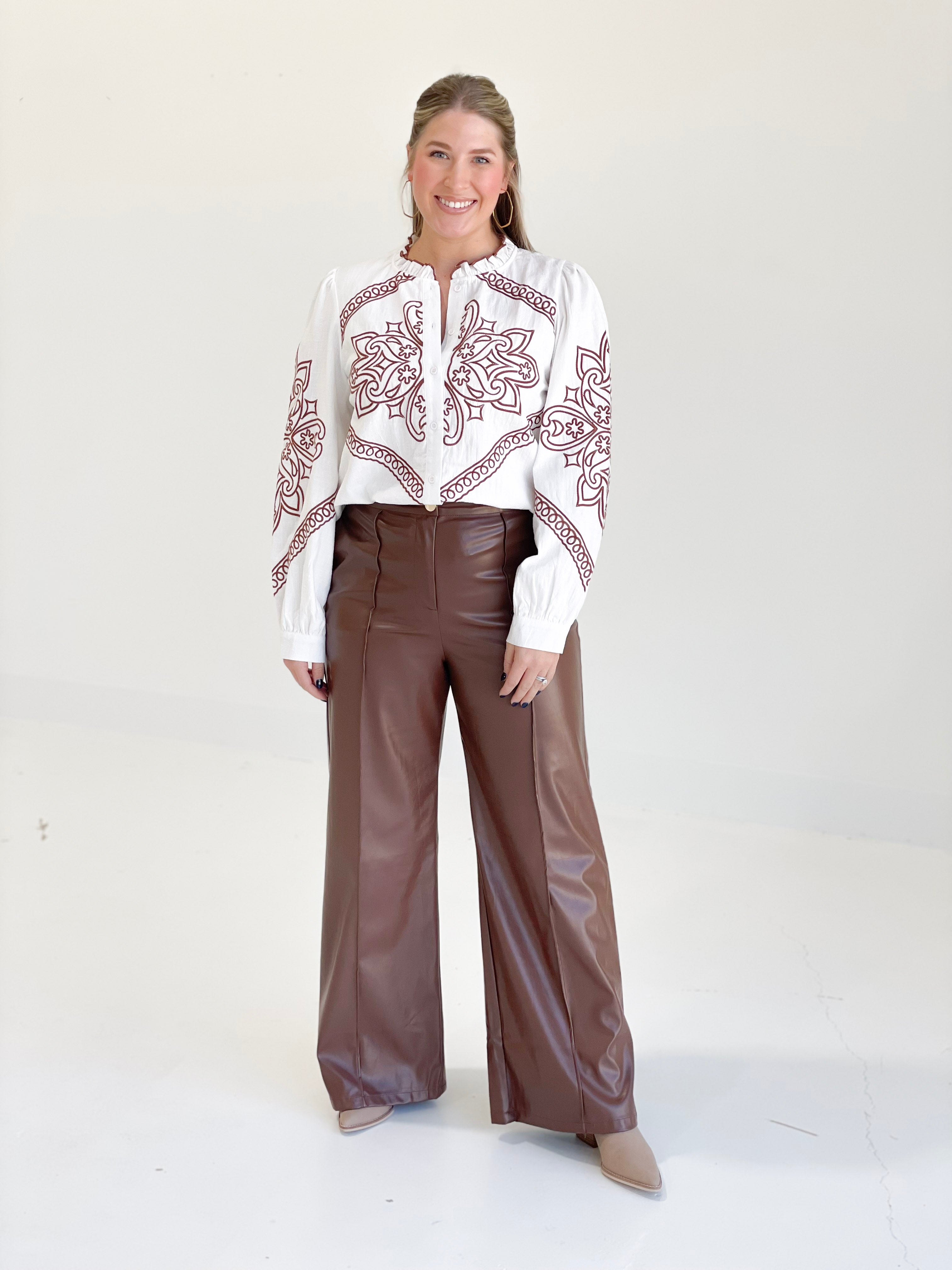 Speak-Easy Leather Trousers - Brown