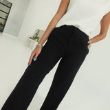 Lindy Linen Trouser - Black