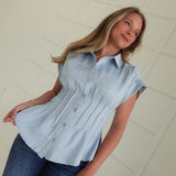 Naomi Corset Top - Light Blue