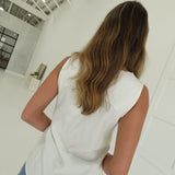 Hint of Ruffle Tank - Off White