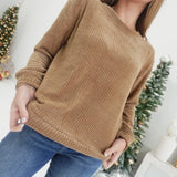 Comfort Over Chenille Top - Deep Camel
