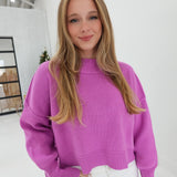 Worth Everything Sweater - Bright Mauve