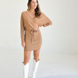 Elethia Sweater Dress - Camel