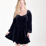 Ella Velvet Dress - Black