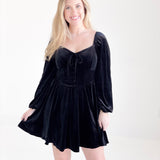 Ella Velvet Dress - Black