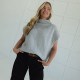 Overturned Mock Neck Sweater - Grey