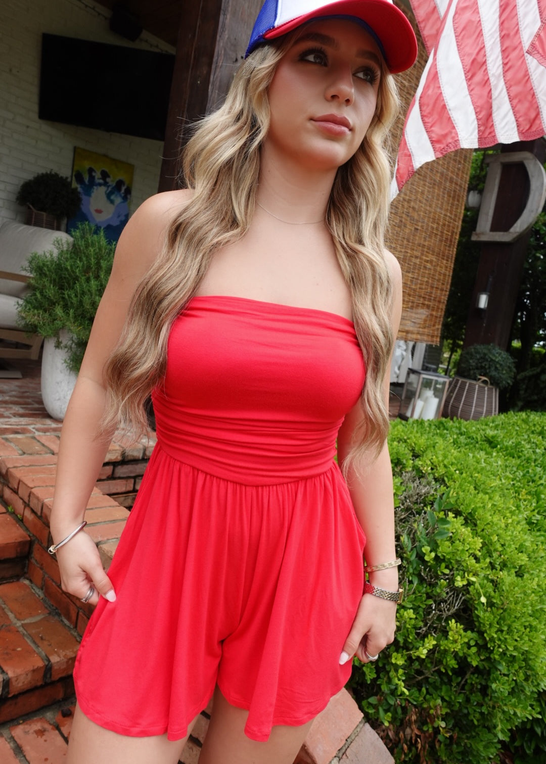 Warmer Days Romper - Ruby