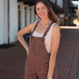 Seasons Tied Romper - Mahogany