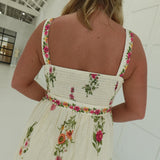 Tallula Midi Dress - Light Khaki Multi