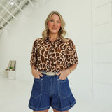 Marge Flare Shorts - Dk Denim