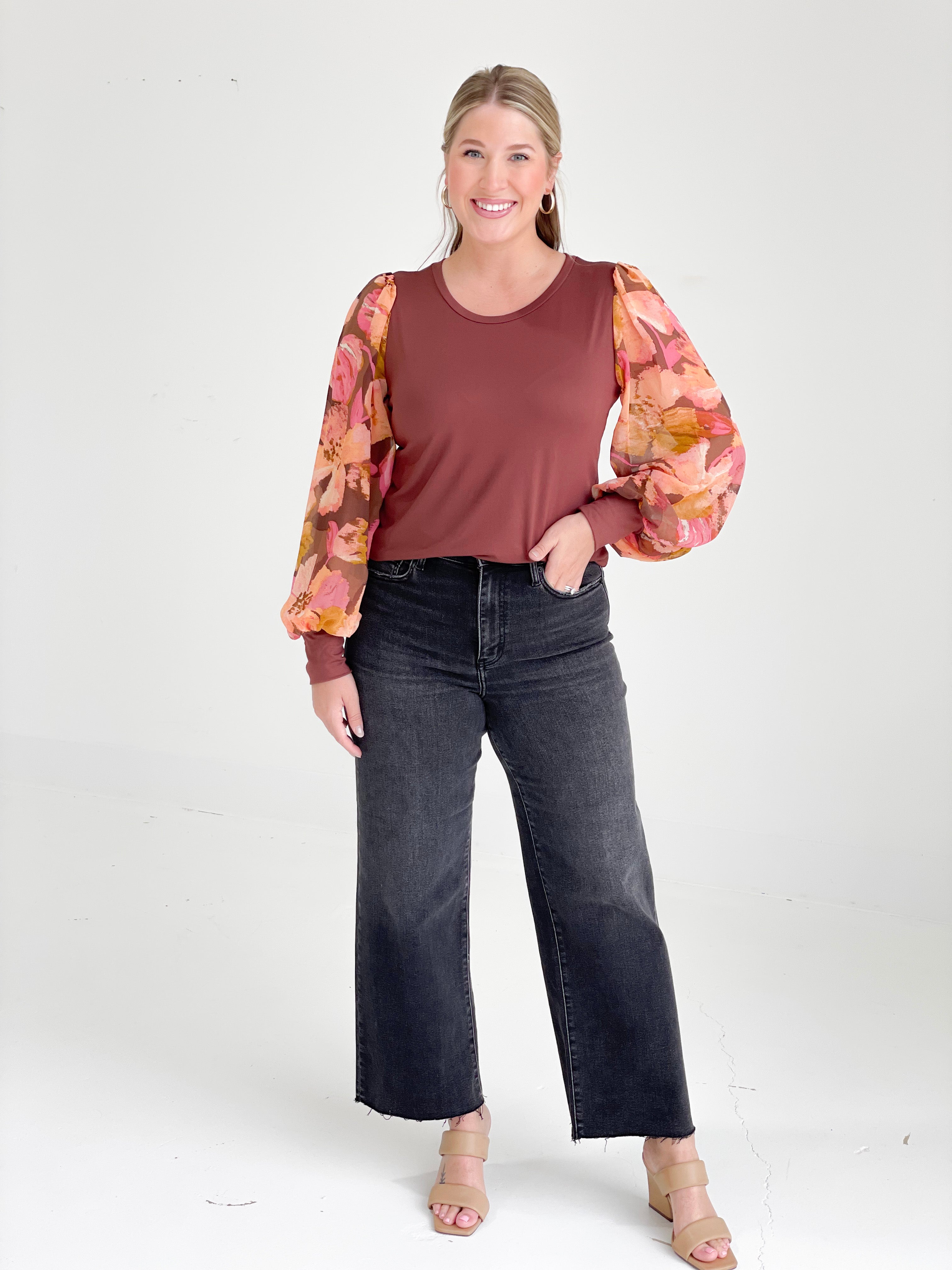 Sommer Floral Top - Rust