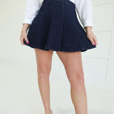 Indie Flared Mini Skirt - Indigo