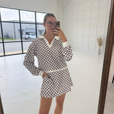 Checked Skirt Set